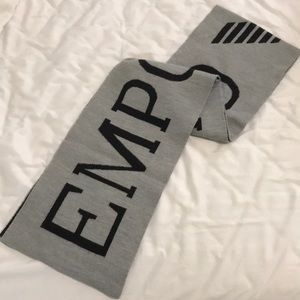 Emporio Armani Gray & Black Logo Scarf
